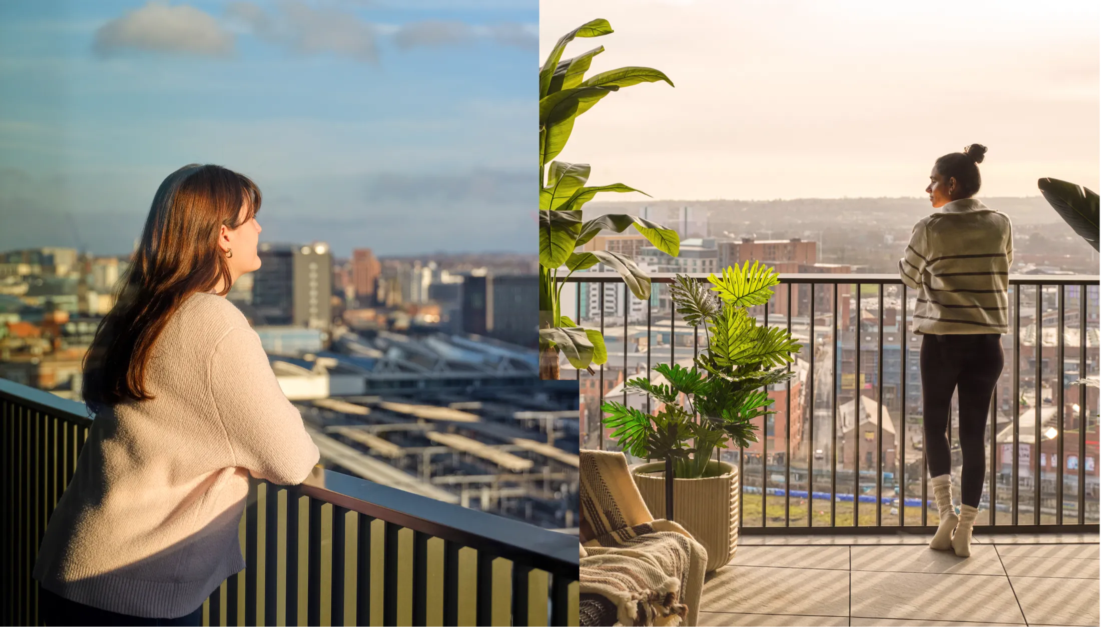 Tura Leeds, 1, 2, 3 bedroom apartments. City views from the terrace.